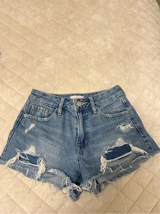 Pacsun Ripped High Waisted Denim Festival Shorts - Picture 5 of 8